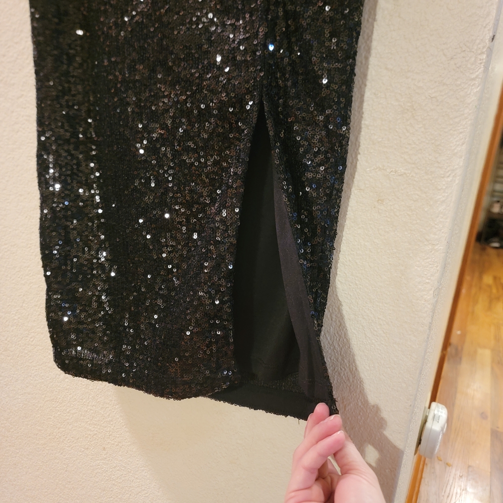 RACHEL Rachel Roy Sparkling Black Maxi Skirt - Picture 2 of 6